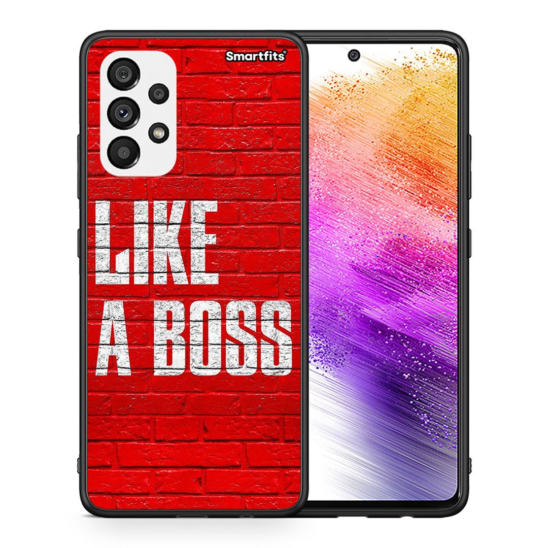 Θήκη Samsung A73 5G Like A Boss από τη Smartfits με σχέδιο στο πίσω μέρος και μαύρο περίβλημα | Samsung A73 5G Like A Boss case with colorful back and black bezels