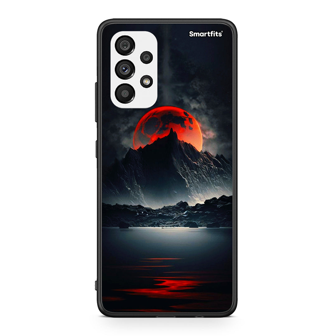 Samsung A73 5G Red Full Moon θήκη από τη Smartfits με σχέδιο στο πίσω μέρος και μαύρο περίβλημα | Smartphone case with colorful back and black bezels by Smartfits