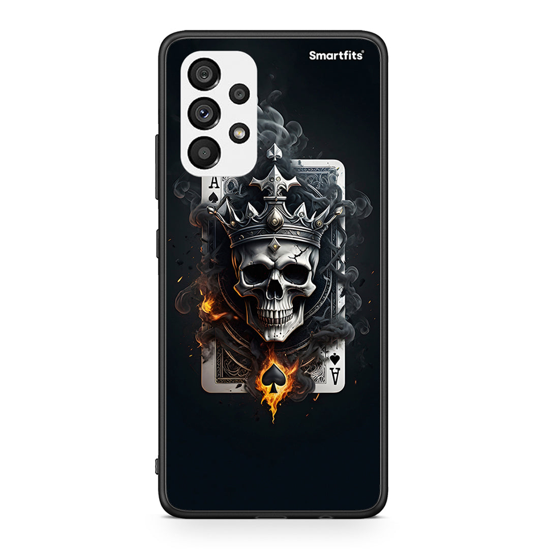 Samsung A73 5G Skull King Ace θήκη από τη Smartfits με σχέδιο στο πίσω μέρος και μαύρο περίβλημα | Smartphone case with colorful back and black bezels by Smartfits