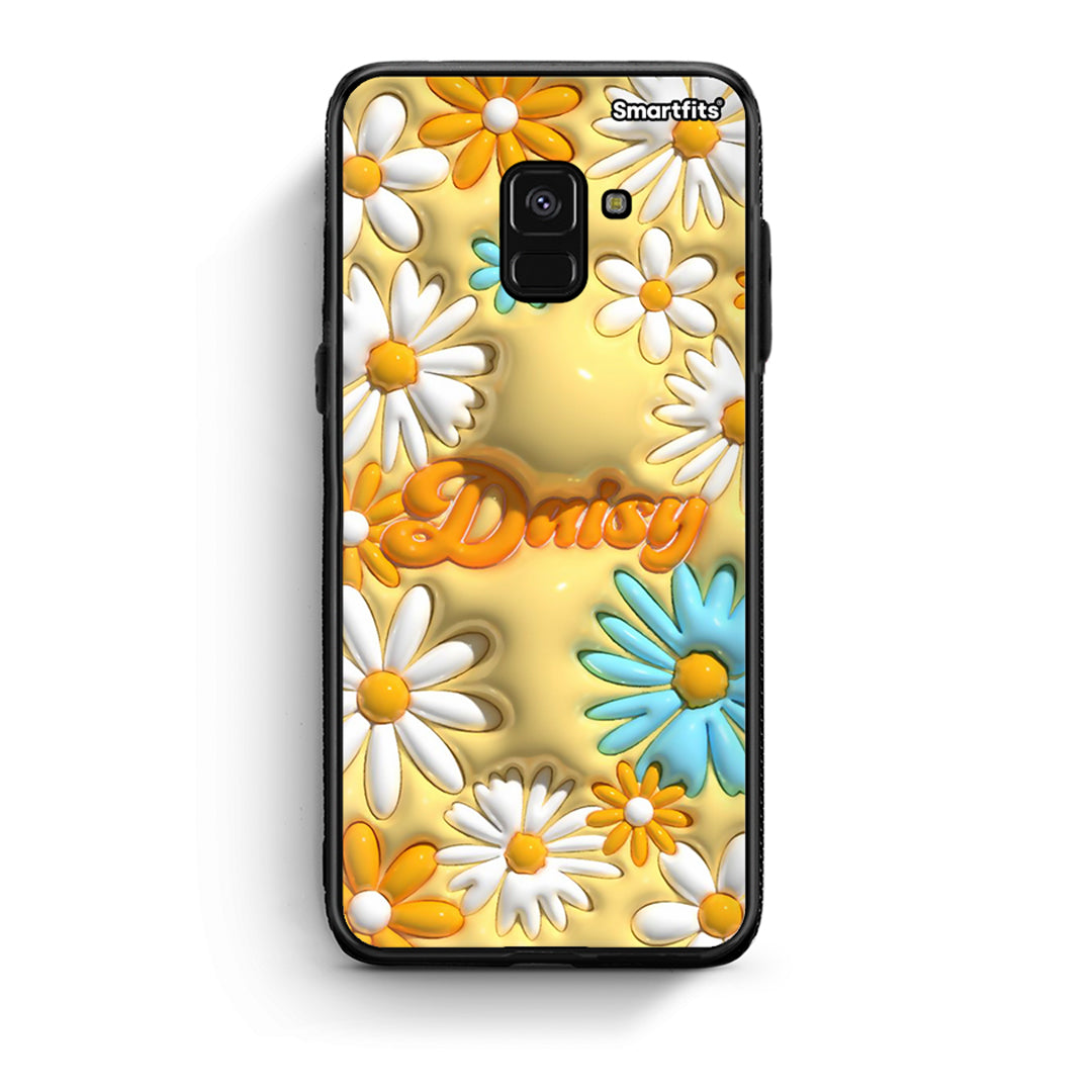 Samsung A8 Bubble Daisies θήκη από τη Smartfits με σχέδιο στο πίσω μέρος και μαύρο περίβλημα | Smartphone case with colorful back and black bezels by Smartfits