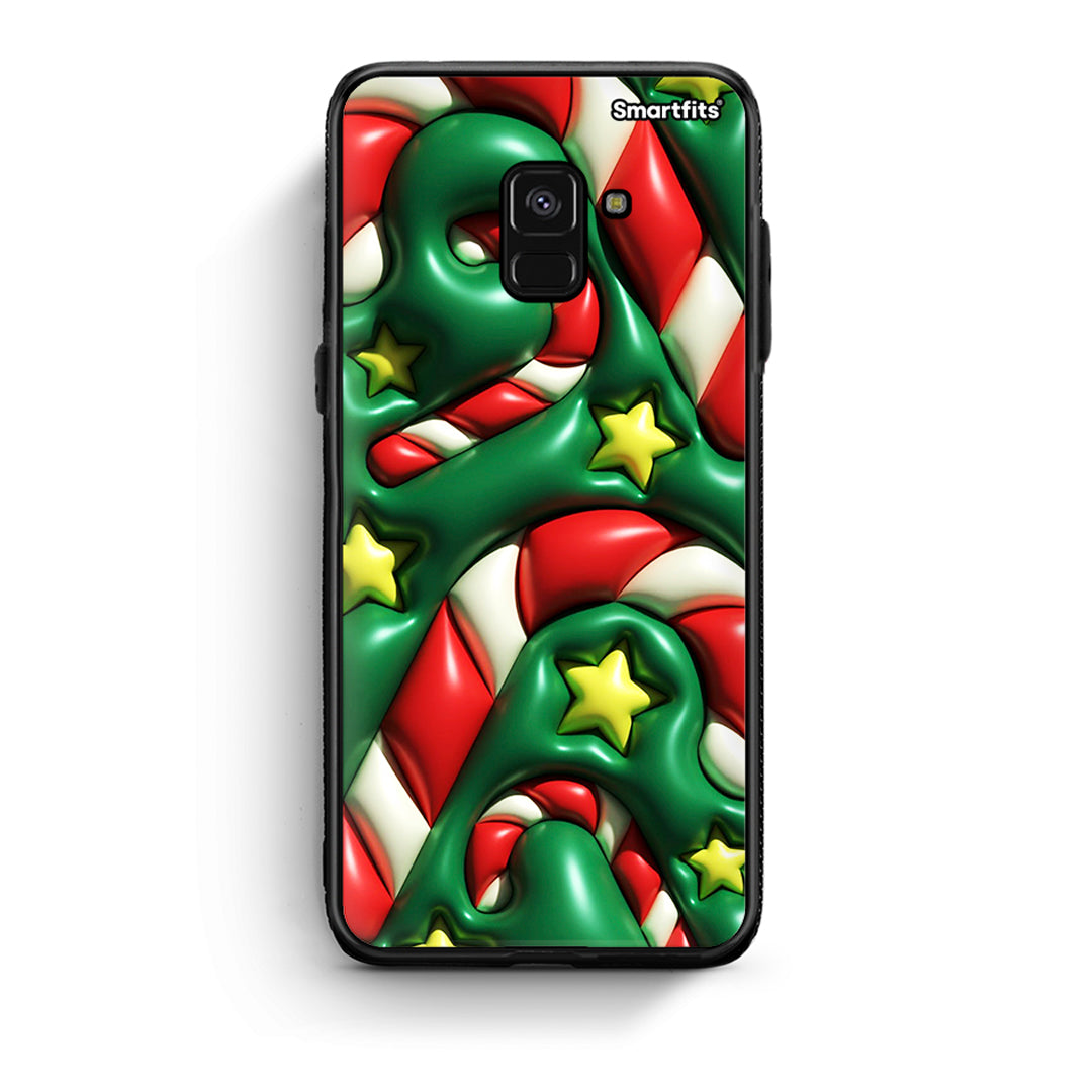 Samsung A8 Christmas Bubbles θήκη από τη Smartfits με σχέδιο στο πίσω μέρος και μαύρο περίβλημα | Smartphone case with colorful back and black bezels by Smartfits