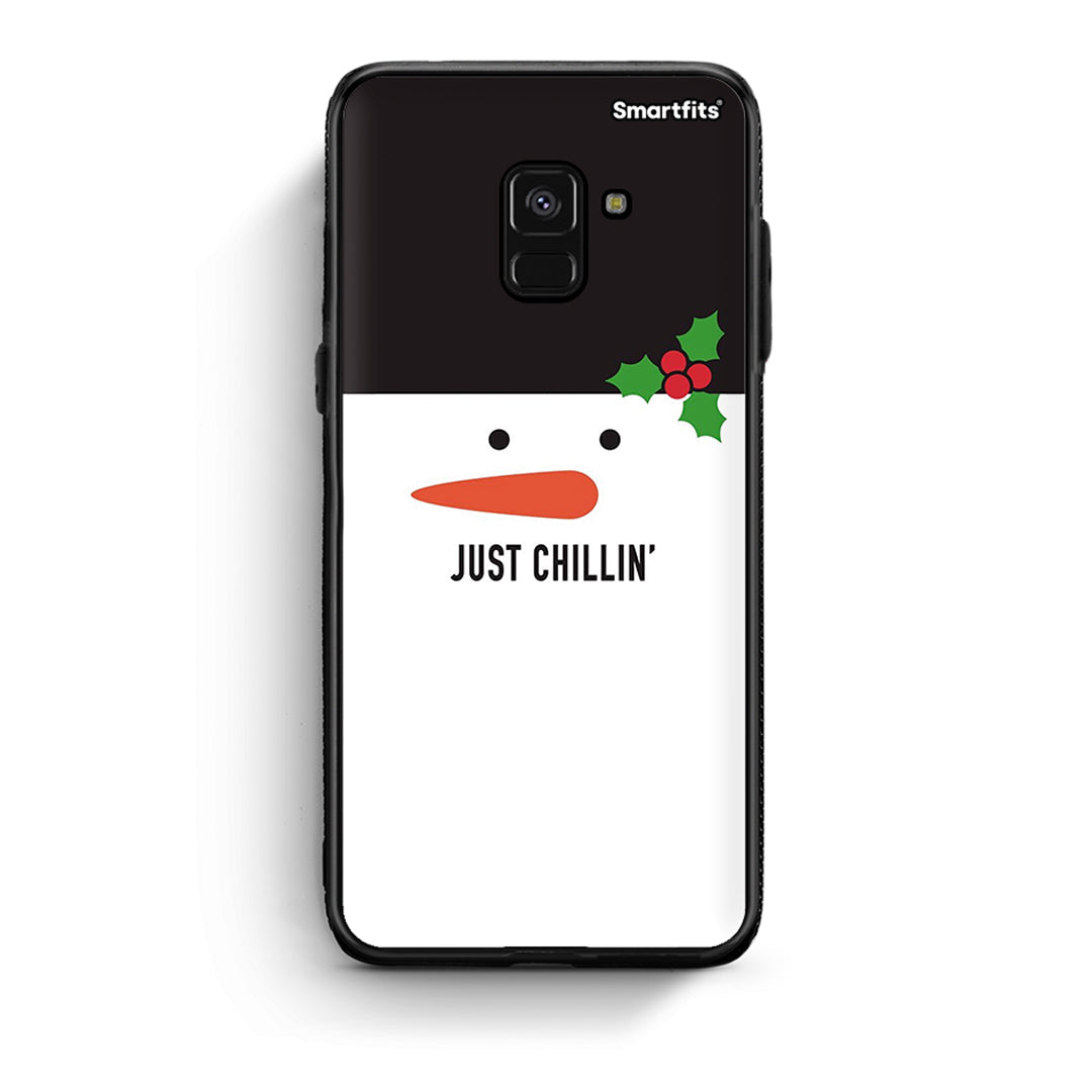 Samsung A8 Christmas Chillin θήκη από τη Smartfits με σχέδιο στο πίσω μέρος και μαύρο περίβλημα | Smartphone case with colorful back and black bezels by Smartfits