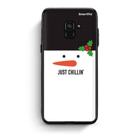 Thumbnail for Samsung A8 Christmas Chillin θήκη από τη Smartfits με σχέδιο στο πίσω μέρος και μαύρο περίβλημα | Smartphone case with colorful back and black bezels by Smartfits