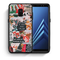 Thumbnail for Θήκη Samsung A8 Christmas Happiness από τη Smartfits με σχέδιο στο πίσω μέρος και μαύρο περίβλημα | Samsung A8 Christmas Happiness case with colorful back and black bezels