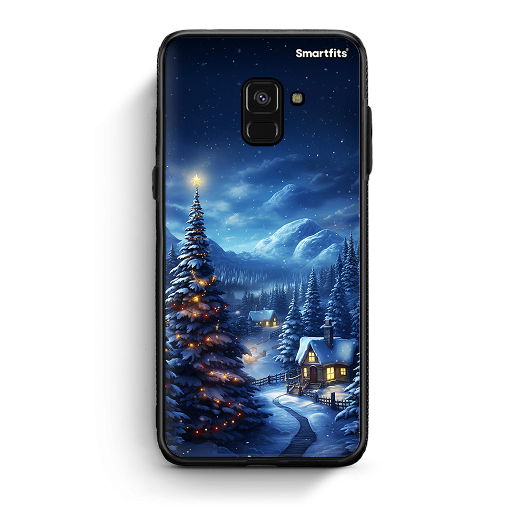 Samsung A8 Christmas Scenery θήκη από τη Smartfits με σχέδιο στο πίσω μέρος και μαύρο περίβλημα | Smartphone case with colorful back and black bezels by Smartfits