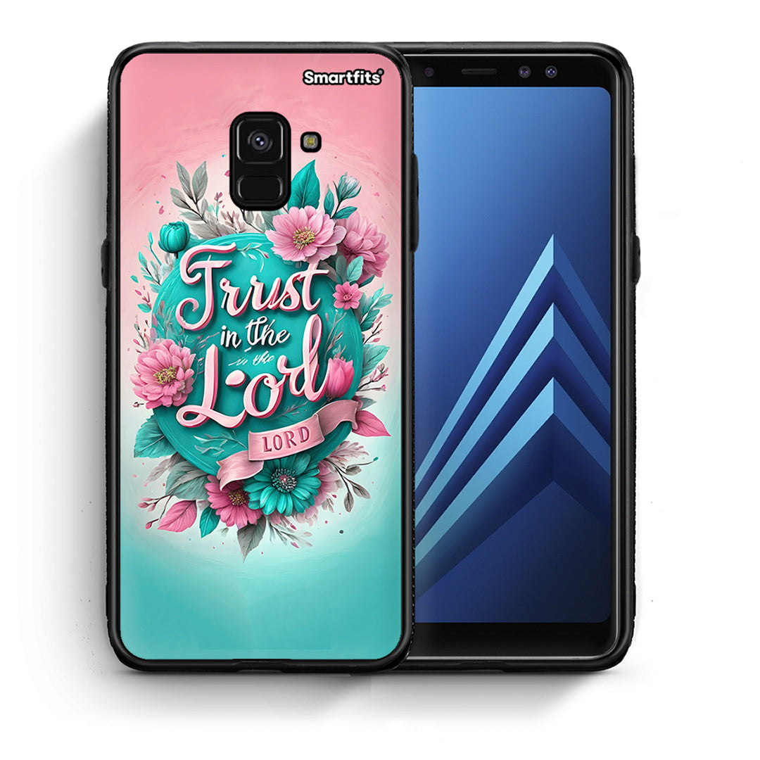 Θήκη Samsung A8 Lord Trust από τη Smartfits με σχέδιο στο πίσω μέρος και μαύρο περίβλημα | Samsung A8 Lord Trust case with colorful back and black bezels