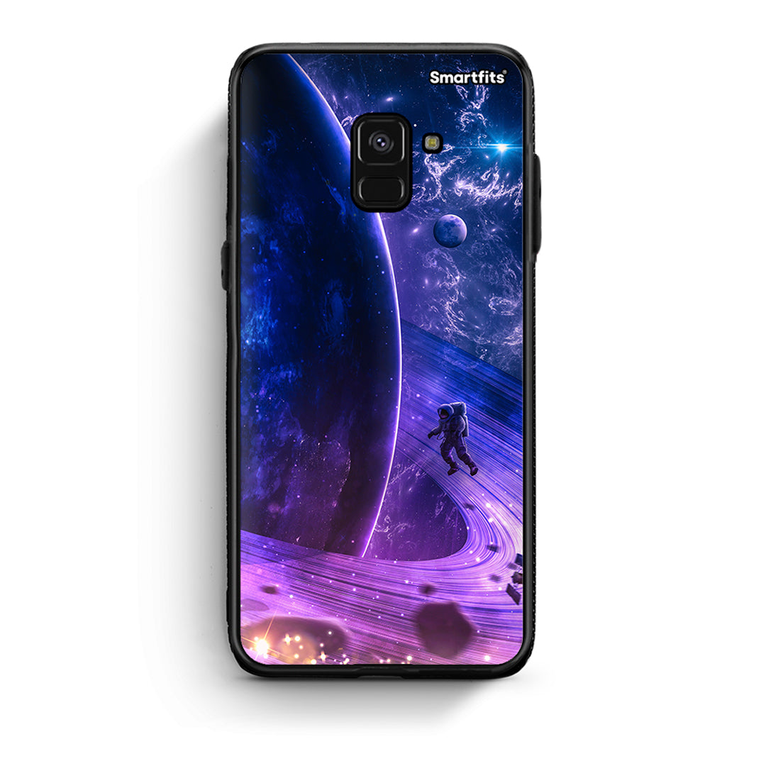 Samsung A8 Lost Astronaut θήκη από τη Smartfits με σχέδιο στο πίσω μέρος και μαύρο περίβλημα | Smartphone case with colorful back and black bezels by Smartfits