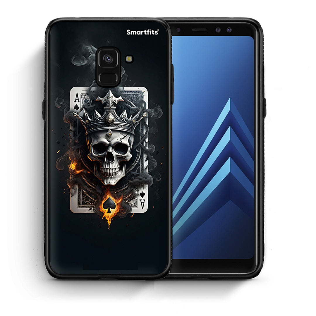 Θήκη Samsung A8 Skull King Ace από τη Smartfits με σχέδιο στο πίσω μέρος και μαύρο περίβλημα | Samsung A8 Skull King Ace case with colorful back and black bezels