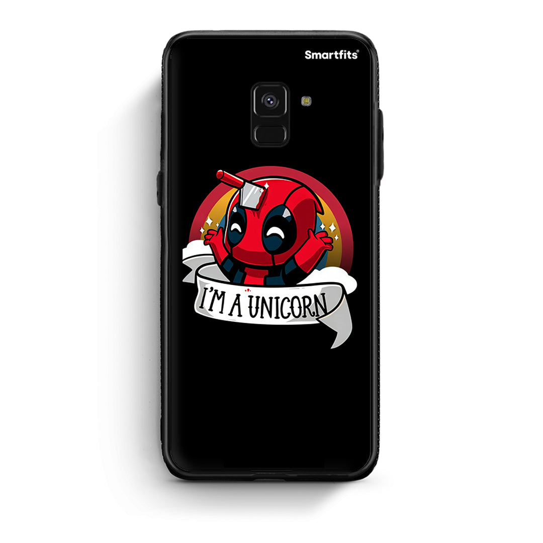 Samsung A8 Unicorn Deadpool θήκη από τη Smartfits με σχέδιο στο πίσω μέρος και μαύρο περίβλημα | Smartphone case with colorful back and black bezels by Smartfits