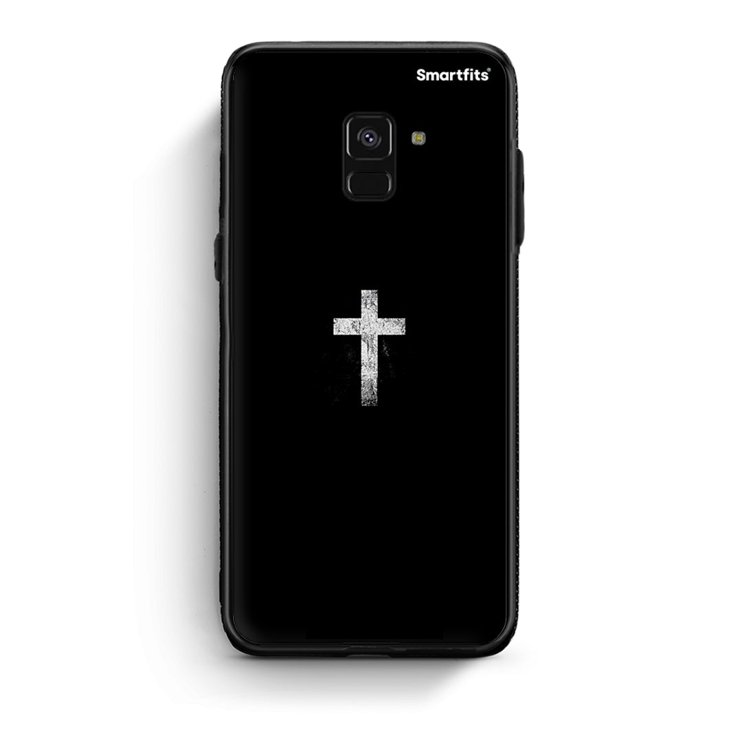 Samsung A8 White Cross θήκη από τη Smartfits με σχέδιο στο πίσω μέρος και μαύρο περίβλημα | Smartphone case with colorful back and black bezels by Smartfits