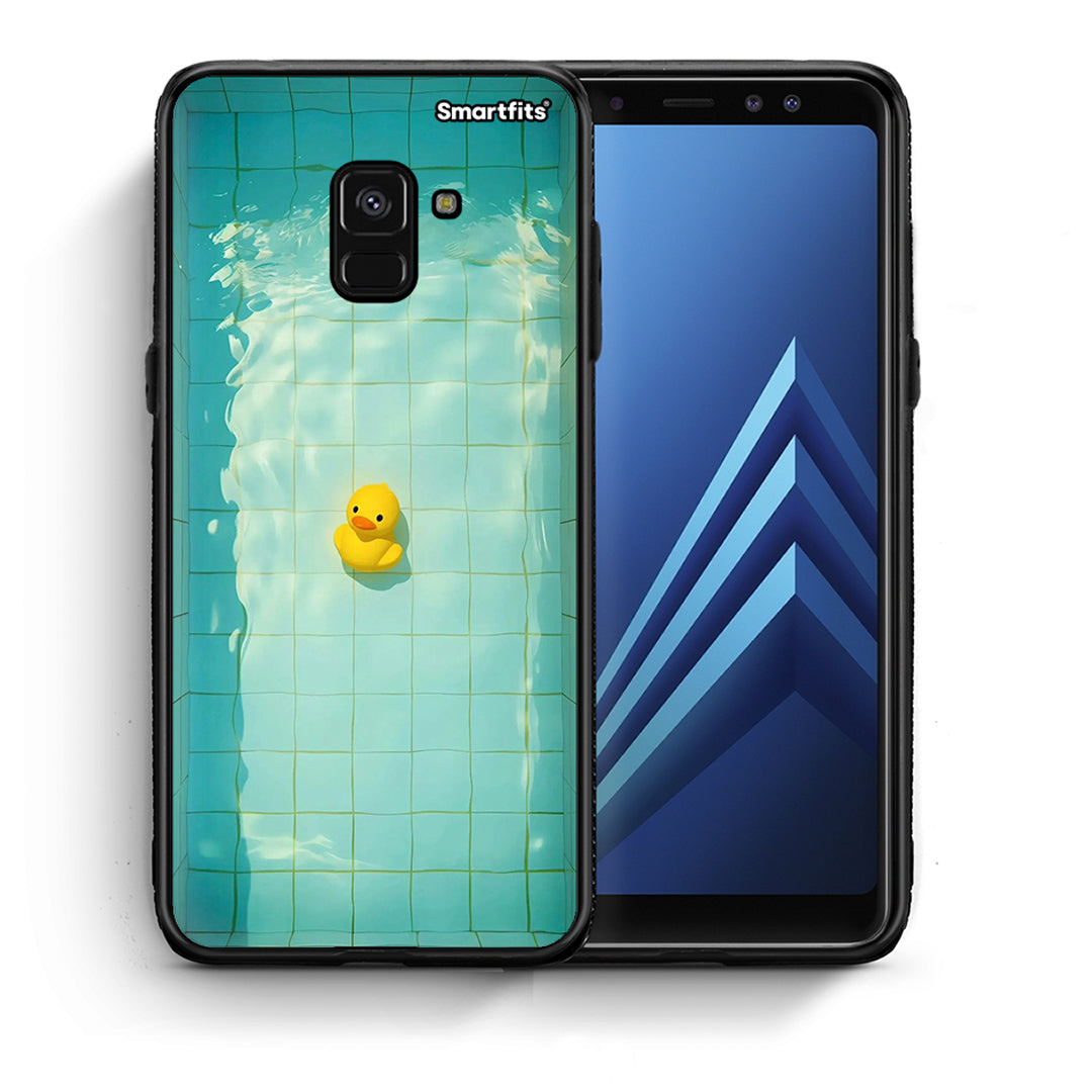 Θήκη Samsung A8 Yellow Duck από τη Smartfits με σχέδιο στο πίσω μέρος και μαύρο περίβλημα | Samsung A8 Yellow Duck case with colorful back and black bezels