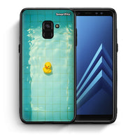 Thumbnail for Θήκη Samsung A8 Yellow Duck από τη Smartfits με σχέδιο στο πίσω μέρος και μαύρο περίβλημα | Samsung A8 Yellow Duck case with colorful back and black bezels