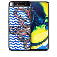 Thumbnail for Θήκη Samsung A80 Chevron Devilfish από τη Smartfits με σχέδιο στο πίσω μέρος και μαύρο περίβλημα | Samsung A80 Chevron Devilfish case with colorful back and black bezels