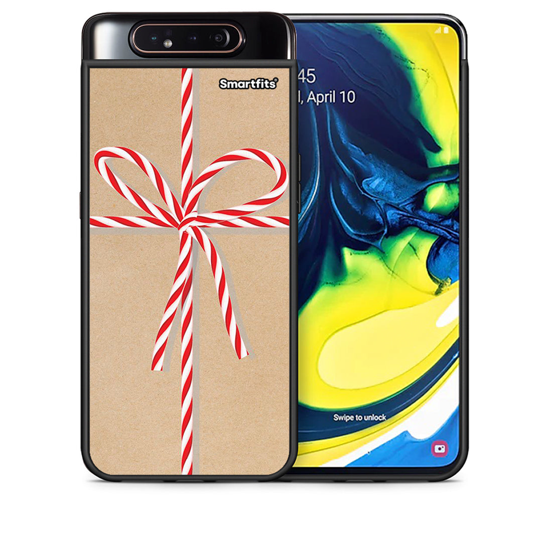 Θήκη Samsung A80 Christmas Gift από τη Smartfits με σχέδιο στο πίσω μέρος και μαύρο περίβλημα | Samsung A80 Christmas Gift case with colorful back and black bezels