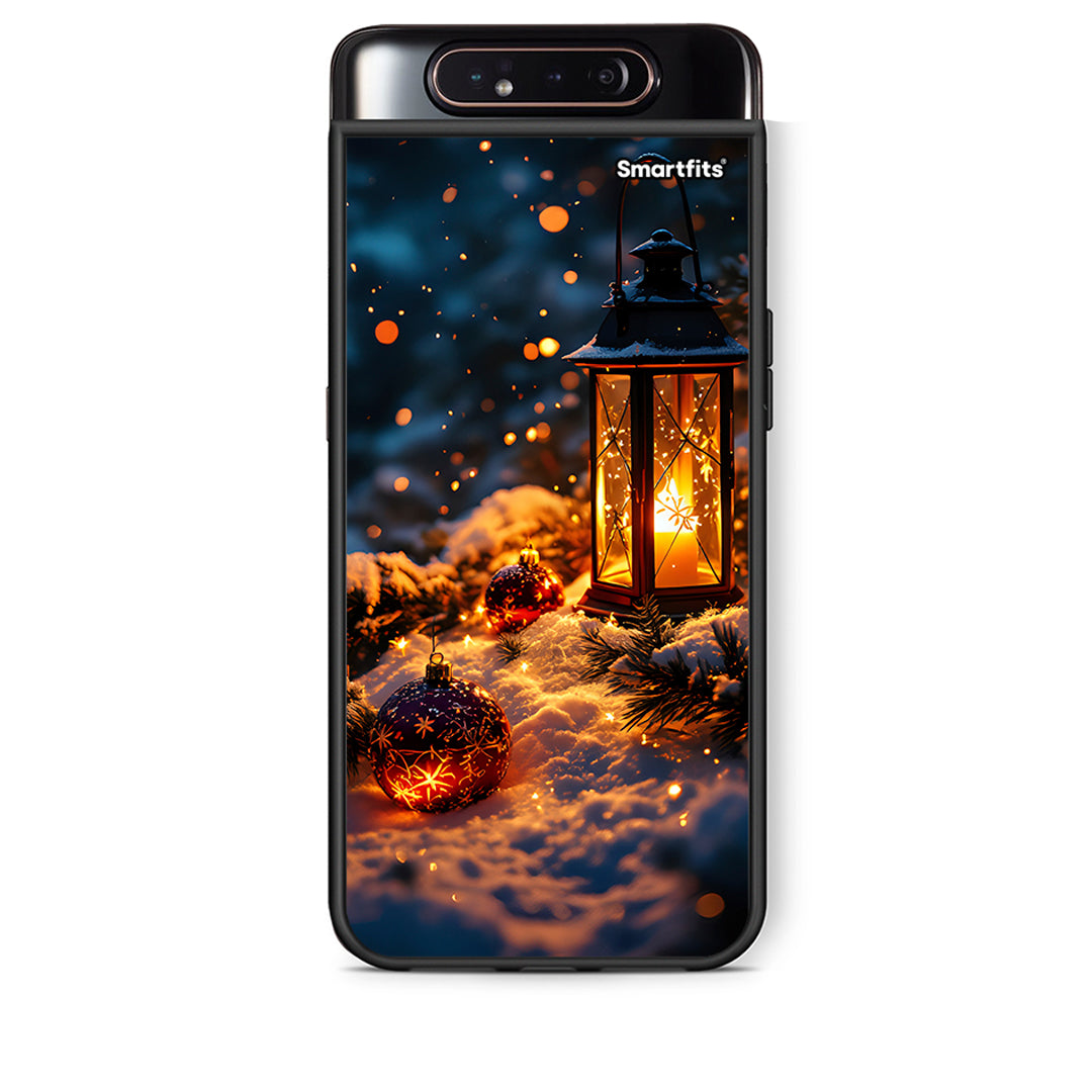 Samsung A80 Christmas Ornaments θήκη από τη Smartfits με σχέδιο στο πίσω μέρος και μαύρο περίβλημα | Smartphone case with colorful back and black bezels by Smartfits