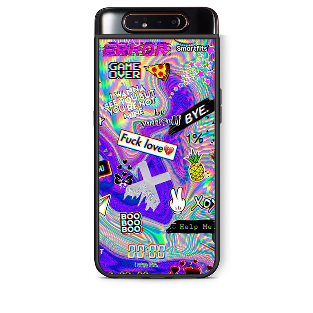 Samsung A80 Game Over θήκη από τη Smartfits με σχέδιο στο πίσω μέρος και μαύρο περίβλημα | Smartphone case with colorful back and black bezels by Smartfits