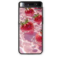 Thumbnail for Samsung A80 Juicy Strawberries θήκη από τη Smartfits με σχέδιο στο πίσω μέρος και μαύρο περίβλημα | Smartphone case with colorful back and black bezels by Smartfits
