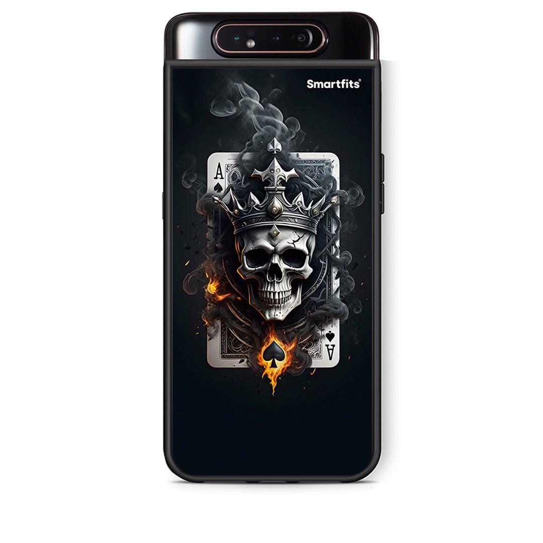 Samsung A80 Skull King Ace θήκη από τη Smartfits με σχέδιο στο πίσω μέρος και μαύρο περίβλημα | Smartphone case with colorful back and black bezels by Smartfits