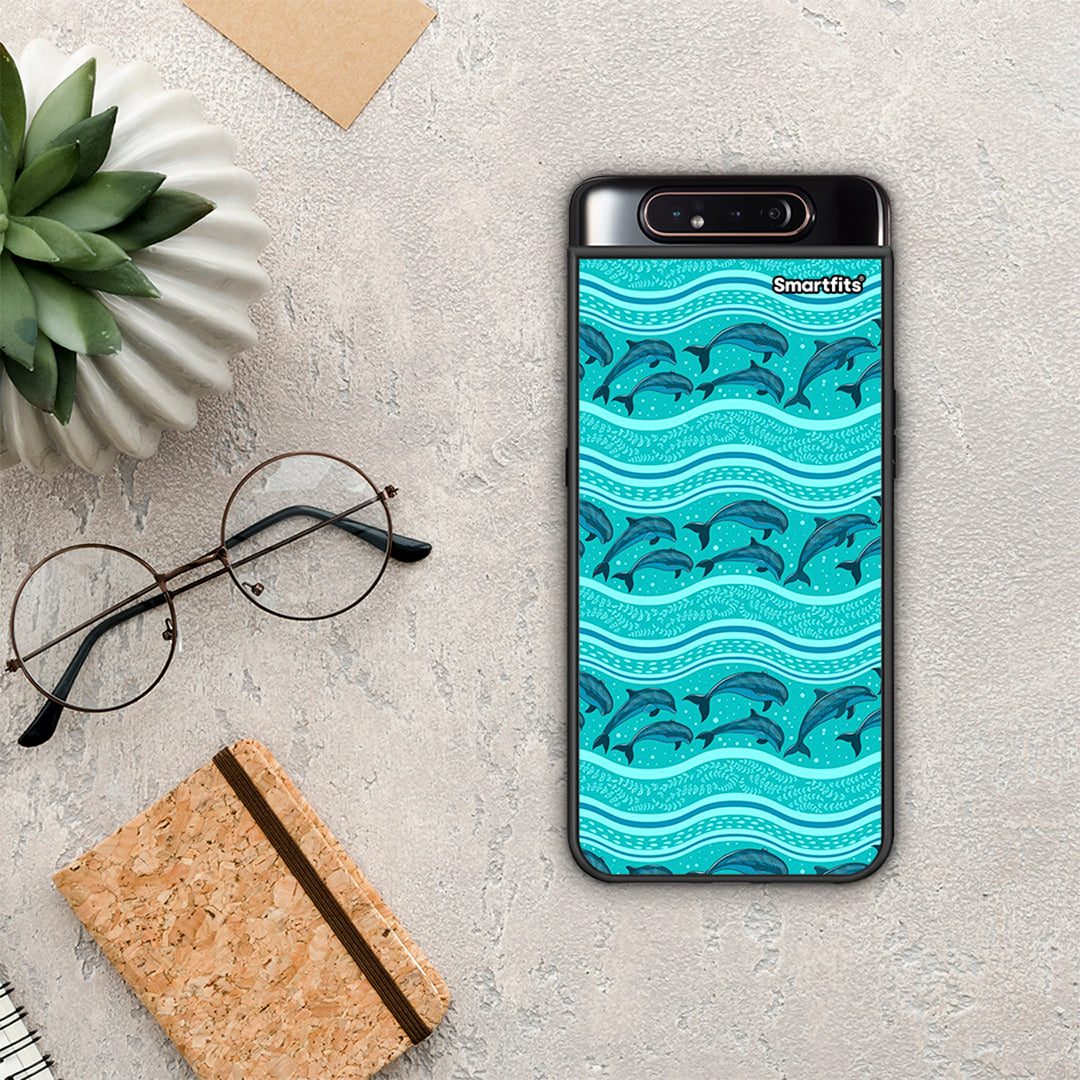 Swimming Dolphins - Samsung Galaxy A80 case