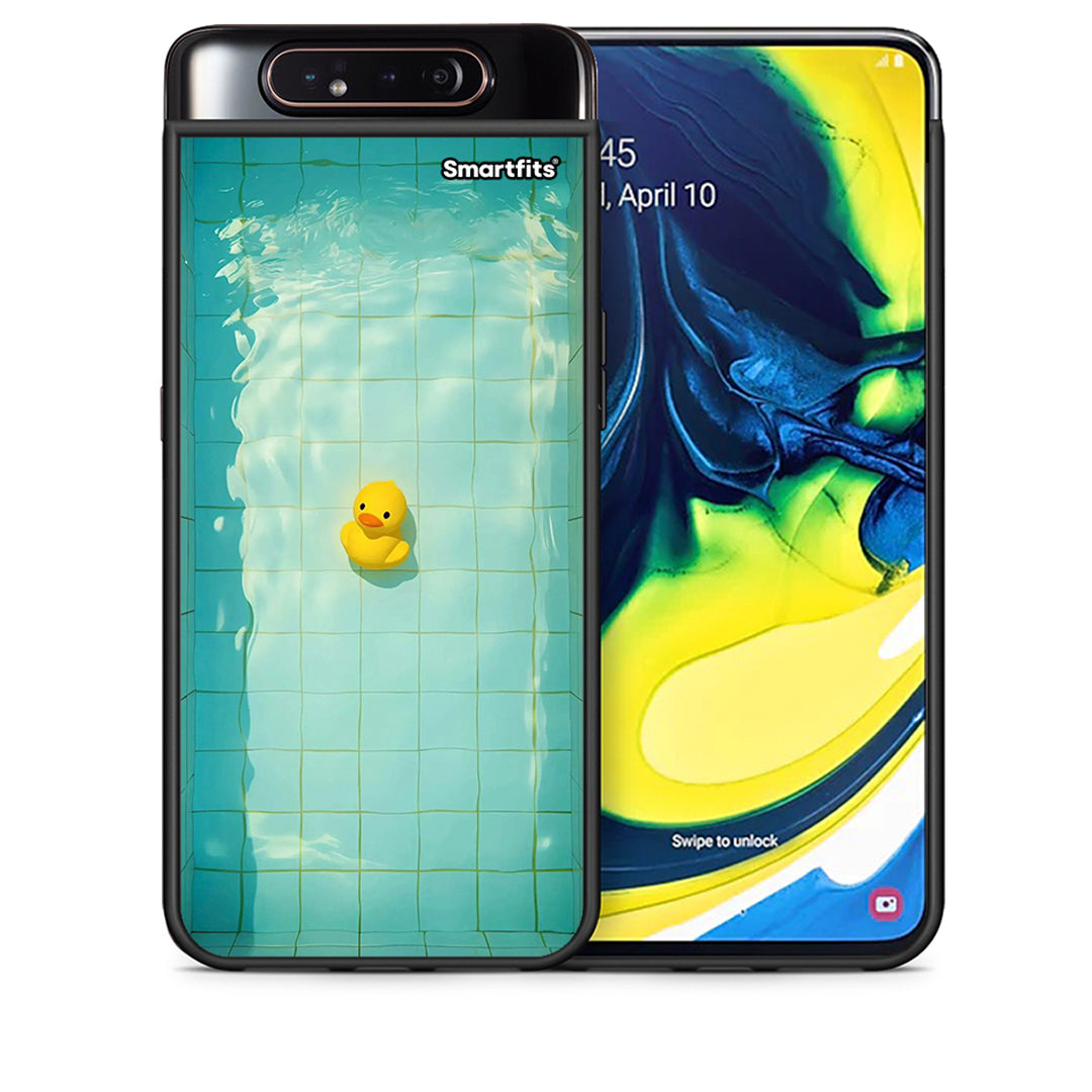 Θήκη Samsung A80 Yellow Duck από τη Smartfits με σχέδιο στο πίσω μέρος και μαύρο περίβλημα | Samsung A80 Yellow Duck case with colorful back and black bezels