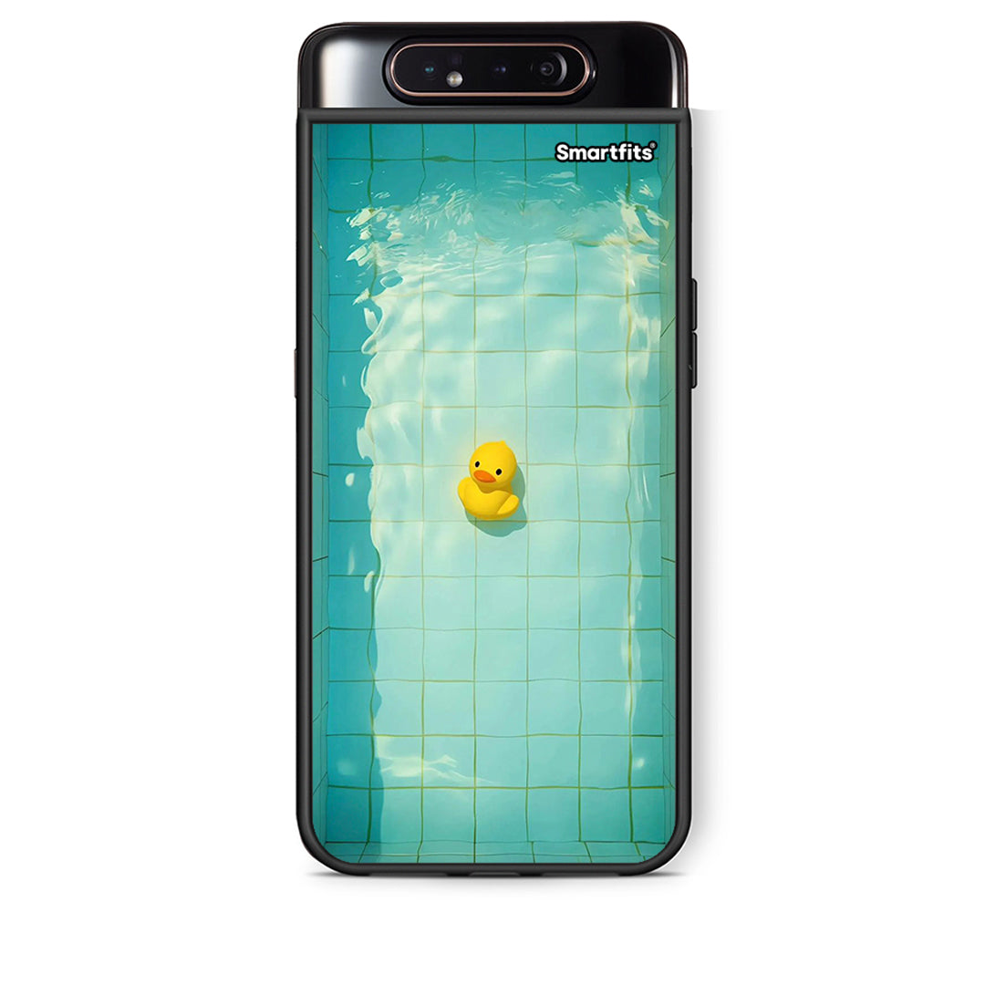 Samsung A80 Yellow Duck θήκη από τη Smartfits με σχέδιο στο πίσω μέρος και μαύρο περίβλημα | Smartphone case with colorful back and black bezels by Smartfits