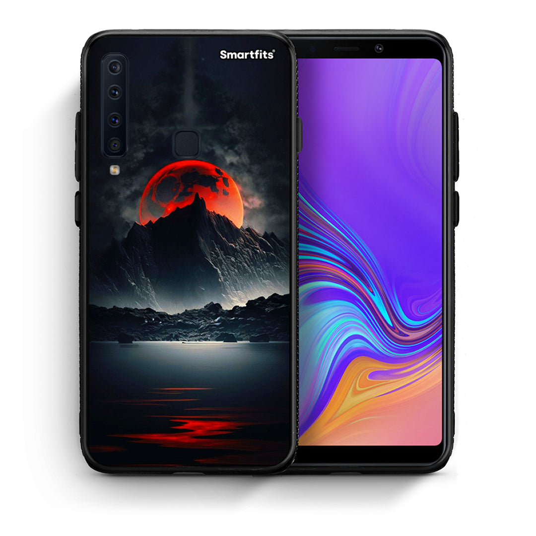 Θήκη Samsung A9 Red Full Moon από τη Smartfits με σχέδιο στο πίσω μέρος και μαύρο περίβλημα | Samsung A9 Red Full Moon case with colorful back and black bezels