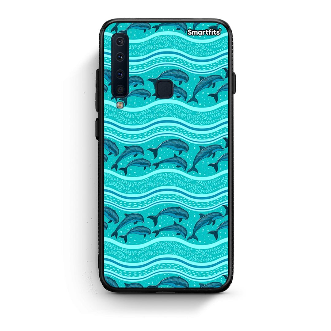 samsung a9 Swimming Dolphins θήκη από τη Smartfits με σχέδιο στο πίσω μέρος και μαύρο περίβλημα | Smartphone case with colorful back and black bezels by Smartfits