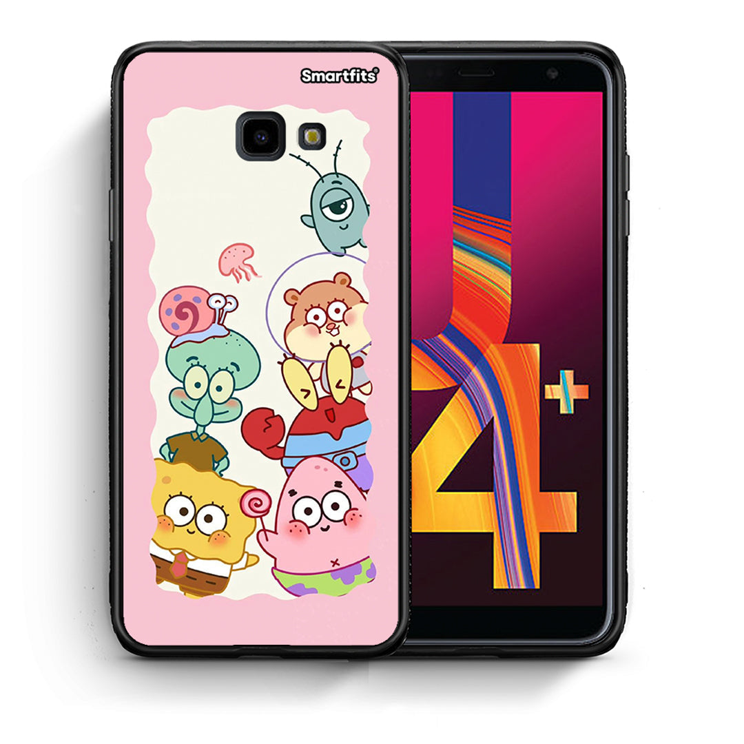 Θήκη Samsung J4 Plus Cute Companion από τη Smartfits με σχέδιο στο πίσω μέρος και μαύρο περίβλημα | Samsung J4 Plus Cute Companion case with colorful back and black bezels