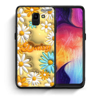 Thumbnail for Θήκη Samsung J6 Bubble Daisies από τη Smartfits με σχέδιο στο πίσω μέρος και μαύρο περίβλημα | Samsung J6 Bubble Daisies case with colorful back and black bezels