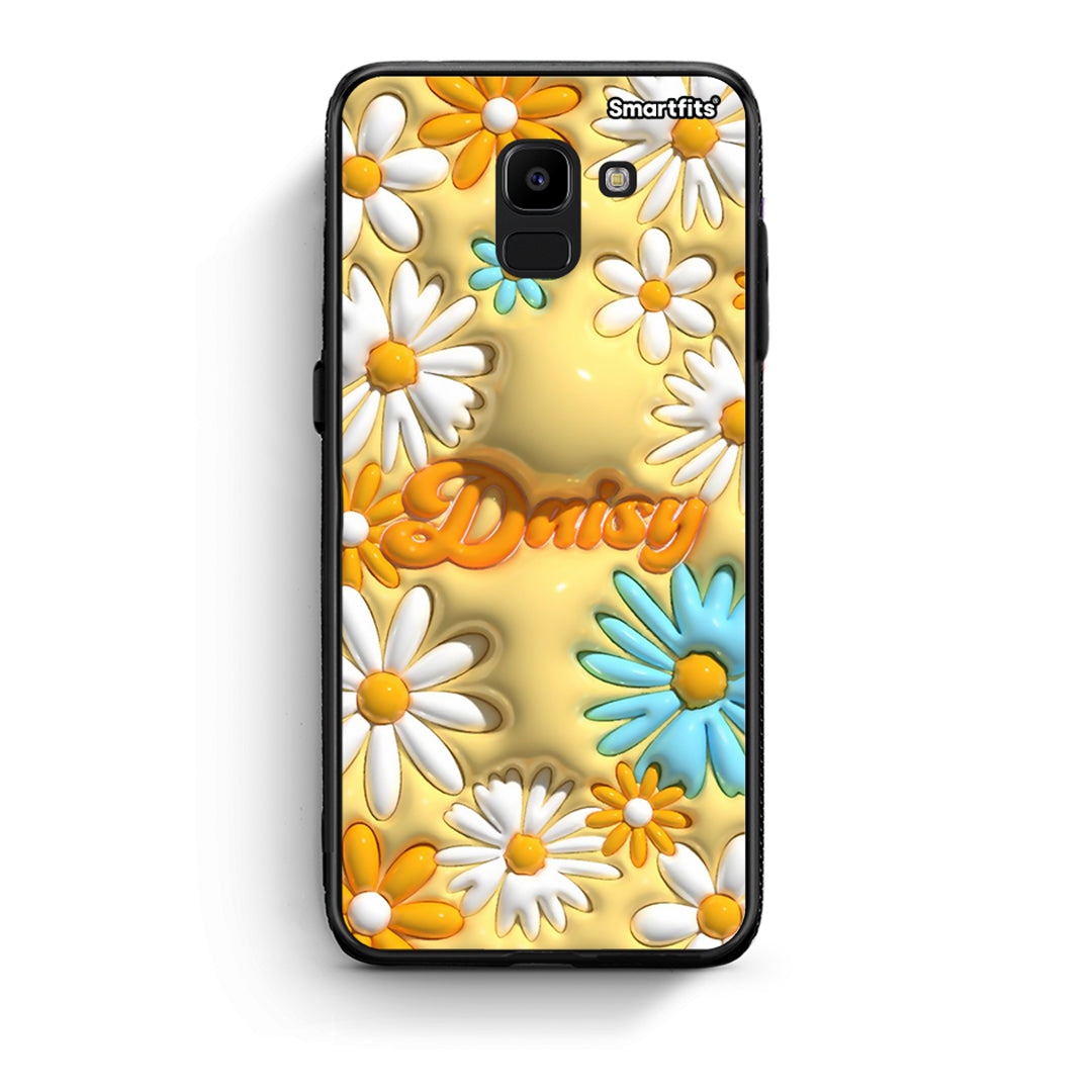 samsung J6 Bubble Daisies θήκη από τη Smartfits με σχέδιο στο πίσω μέρος και μαύρο περίβλημα | Smartphone case with colorful back and black bezels by Smartfits