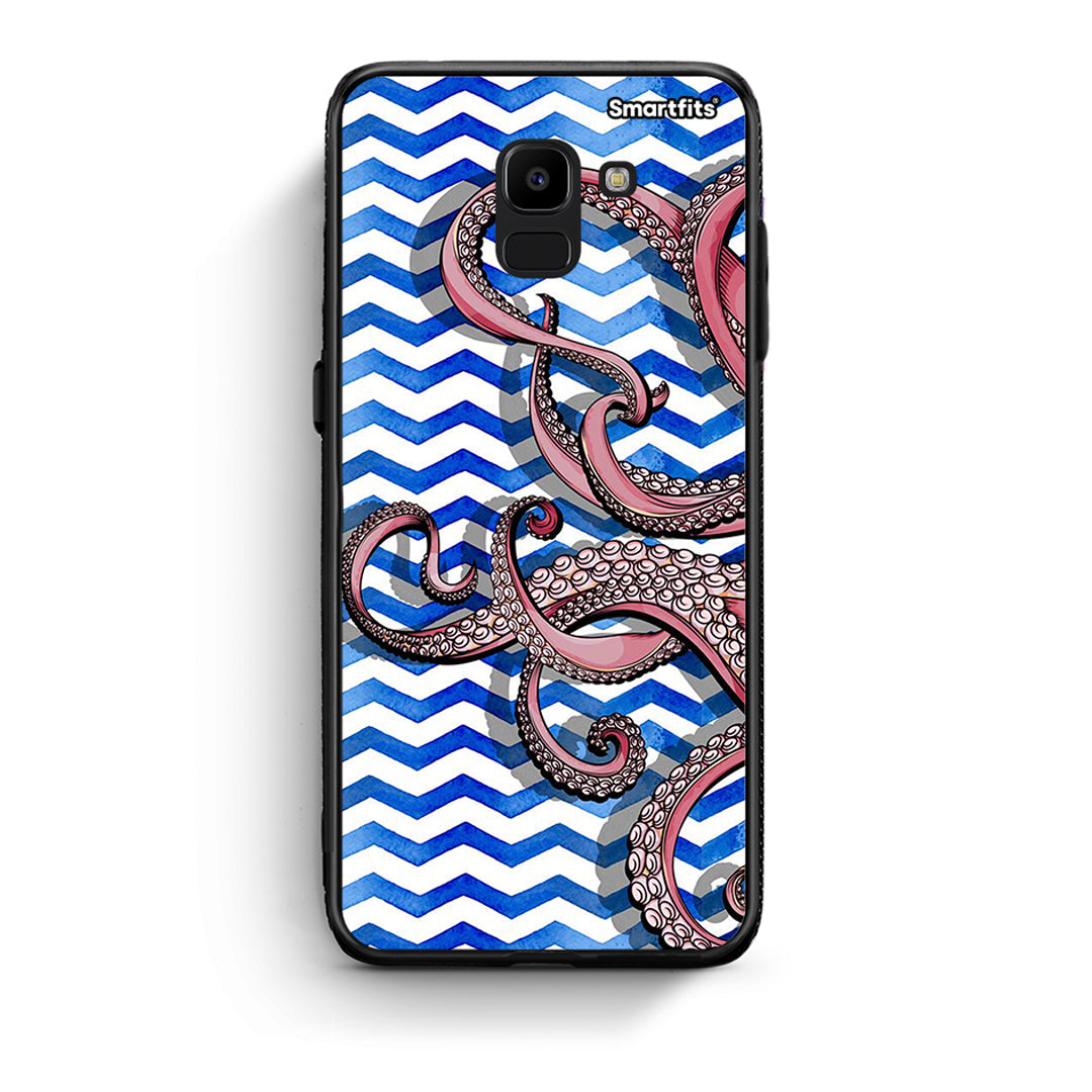 samsung J6 Chevron Devilfish θήκη από τη Smartfits με σχέδιο στο πίσω μέρος και μαύρο περίβλημα | Smartphone case with colorful back and black bezels by Smartfits