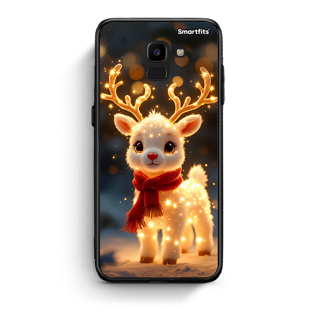 samsung J6 Christmas Cutie θήκη από τη Smartfits με σχέδιο στο πίσω μέρος και μαύρο περίβλημα | Smartphone case with colorful back and black bezels by Smartfits