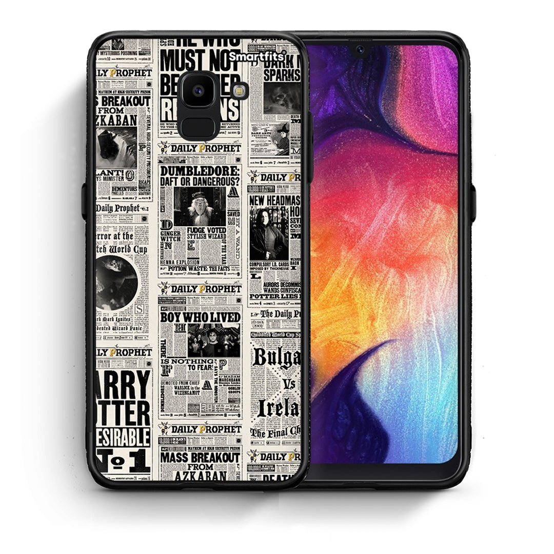 Θήκη Samsung J6 Harry Paper από τη Smartfits με σχέδιο στο πίσω μέρος και μαύρο περίβλημα | Samsung J6 Harry Paper case with colorful back and black bezels