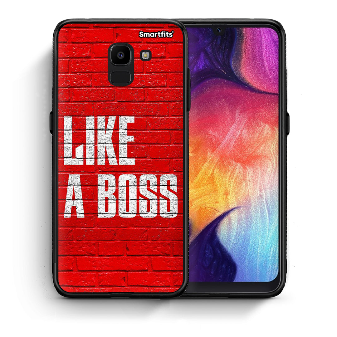 Θήκη Samsung J6 Like A Boss από τη Smartfits με σχέδιο στο πίσω μέρος και μαύρο περίβλημα | Samsung J6 Like A Boss case with colorful back and black bezels