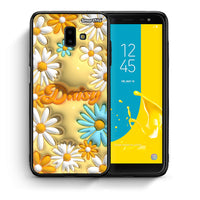 Thumbnail for Θήκη Samsung J6+ Bubble Daisies από τη Smartfits με σχέδιο στο πίσω μέρος και μαύρο περίβλημα | Samsung J6+ Bubble Daisies case with colorful back and black bezels