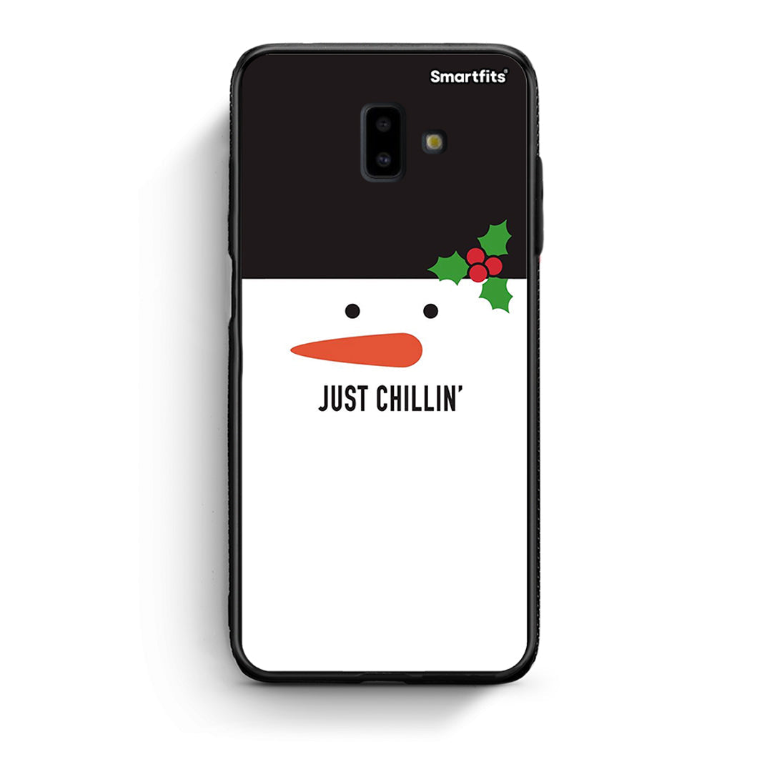 samsung J6+ Christmas Chillin θήκη από τη Smartfits με σχέδιο στο πίσω μέρος και μαύρο περίβλημα | Smartphone case with colorful back and black bezels by Smartfits