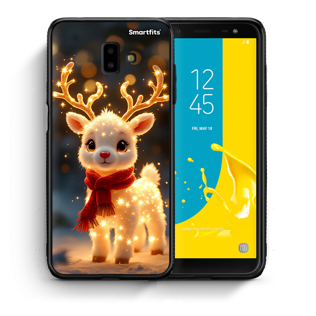 Θήκη Samsung J6+ Christmas Cutie από τη Smartfits με σχέδιο στο πίσω μέρος και μαύρο περίβλημα | Samsung J6+ Christmas Cutie case with colorful back and black bezels