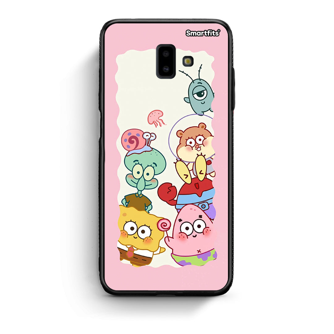 samsung J6+ Cute Companion θήκη από τη Smartfits με σχέδιο στο πίσω μέρος και μαύρο περίβλημα | Smartphone case with colorful back and black bezels by Smartfits