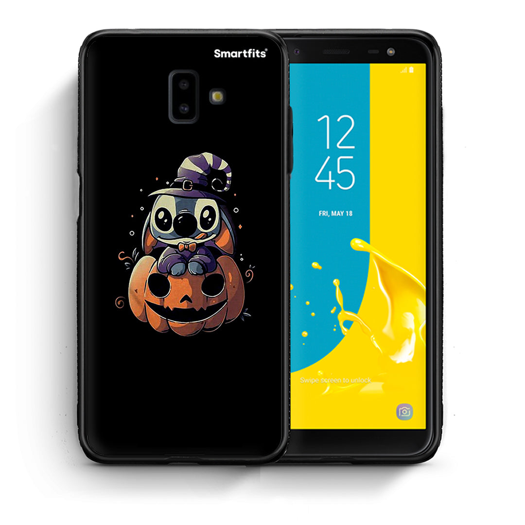 Θήκη Samsung J6+ Halloween Stitch από τη Smartfits με σχέδιο στο πίσω μέρος και μαύρο περίβλημα | Samsung J6+ Halloween Stitch case with colorful back and black bezels