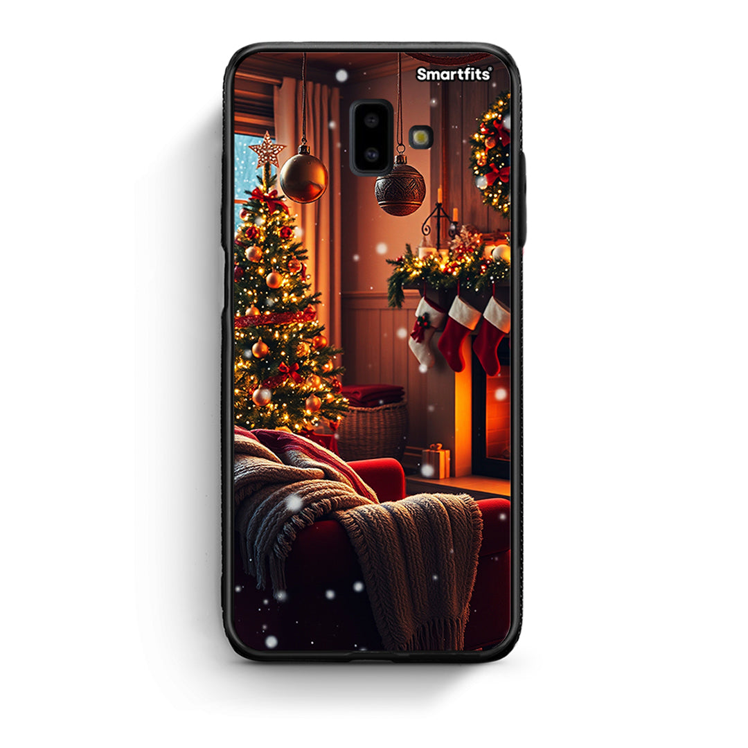 samsung J6+ Home For Christmas θήκη από τη Smartfits με σχέδιο στο πίσω μέρος και μαύρο περίβλημα | Smartphone case with colorful back and black bezels by Smartfits