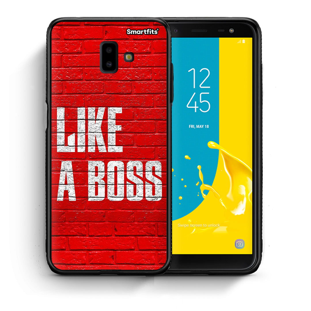 Θήκη Samsung J6+ Like A Boss από τη Smartfits με σχέδιο στο πίσω μέρος και μαύρο περίβλημα | Samsung J6+ Like A Boss case with colorful back and black bezels