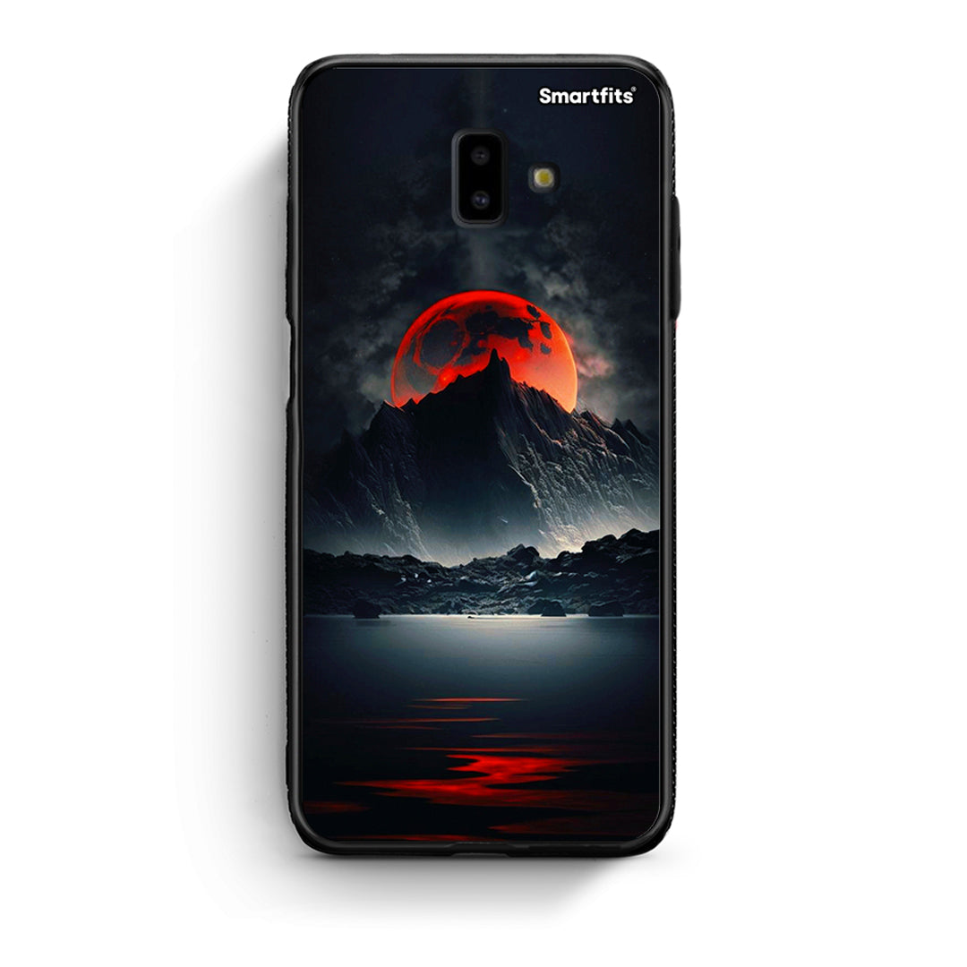 samsung J6+ Red Full Moon θήκη από τη Smartfits με σχέδιο στο πίσω μέρος και μαύρο περίβλημα | Smartphone case with colorful back and black bezels by Smartfits