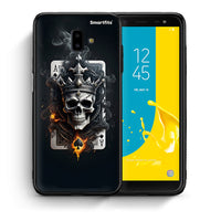 Thumbnail for Θήκη Samsung J6+ Skull King Ace από τη Smartfits με σχέδιο στο πίσω μέρος και μαύρο περίβλημα | Samsung J6+ Skull King Ace case with colorful back and black bezels