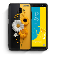 Thumbnail for Θήκη Samsung J6+ Yellow Daisies από τη Smartfits με σχέδιο στο πίσω μέρος και μαύρο περίβλημα | Samsung J6+ Yellow Daisies case with colorful back and black bezels