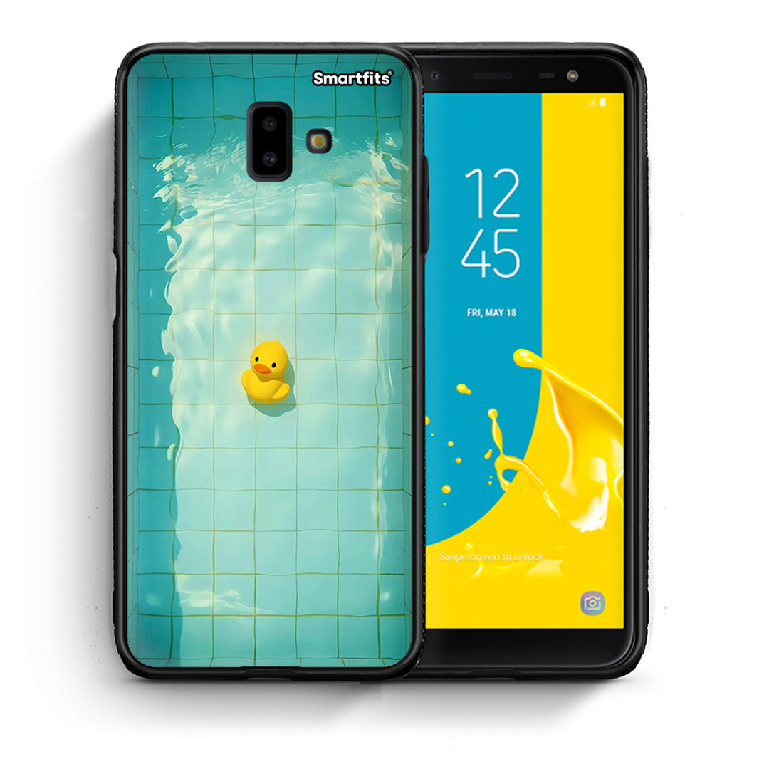 Θήκη Samsung J6+ Yellow Duck από τη Smartfits με σχέδιο στο πίσω μέρος και μαύρο περίβλημα | Samsung J6+ Yellow Duck case with colorful back and black bezels