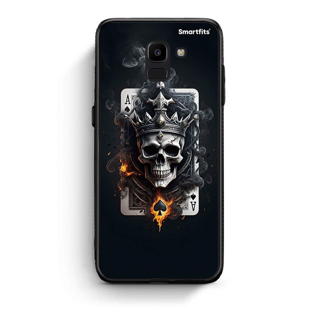 samsung J6 Skull King Ace θήκη από τη Smartfits με σχέδιο στο πίσω μέρος και μαύρο περίβλημα | Smartphone case with colorful back and black bezels by Smartfits