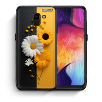 Thumbnail for Θήκη Samsung J6 Yellow Daisies από τη Smartfits με σχέδιο στο πίσω μέρος και μαύρο περίβλημα | Samsung J6 Yellow Daisies case with colorful back and black bezels