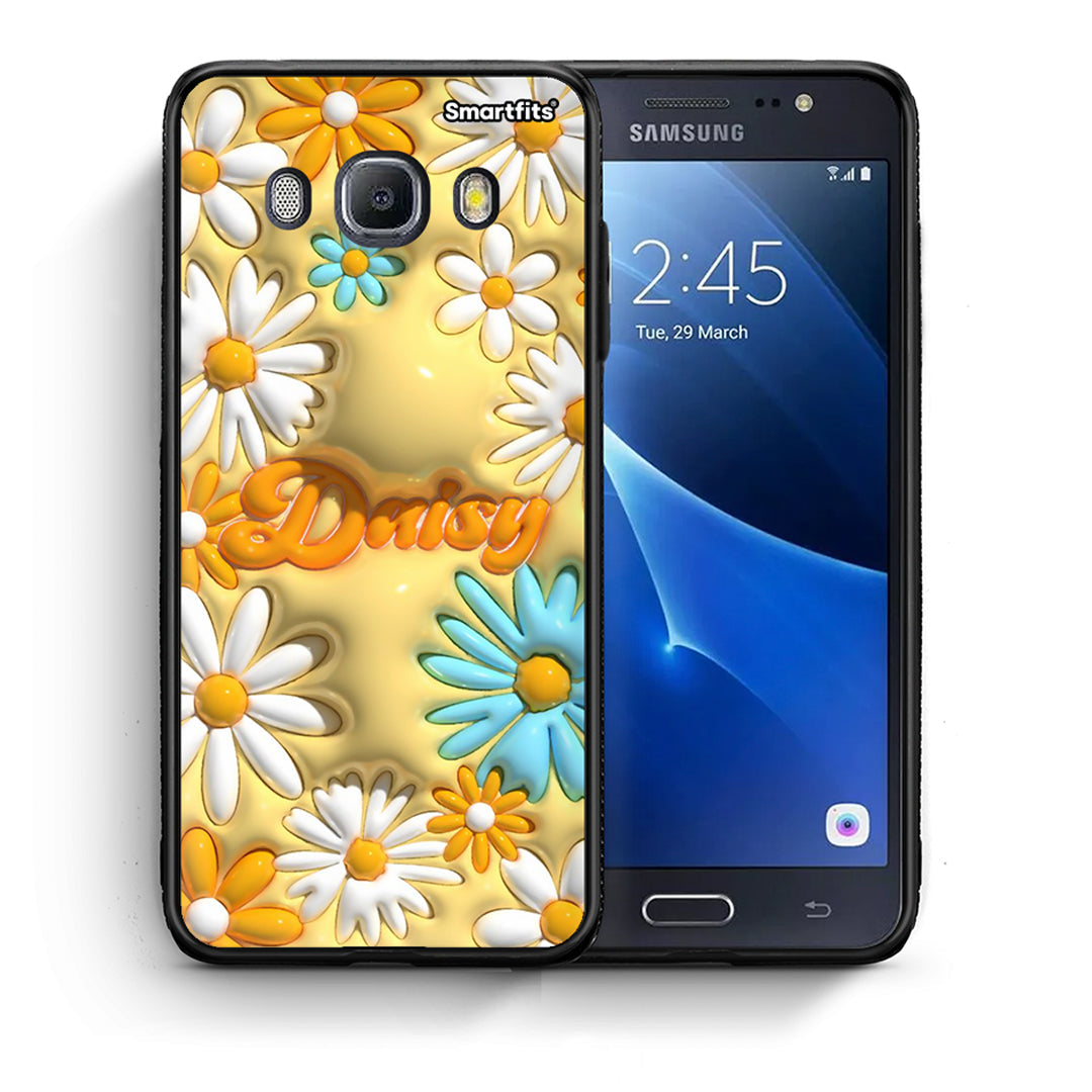 Θήκη Samsung J7 2016 Bubble Daisies από τη Smartfits με σχέδιο στο πίσω μέρος και μαύρο περίβλημα | Samsung J7 2016 Bubble Daisies case with colorful back and black bezels