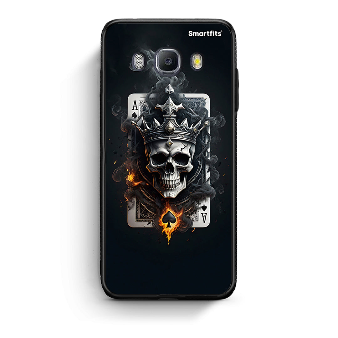 Samsung J7 2016 Skull King Ace θήκη από τη Smartfits με σχέδιο στο πίσω μέρος και μαύρο περίβλημα | Smartphone case with colorful back and black bezels by Smartfits