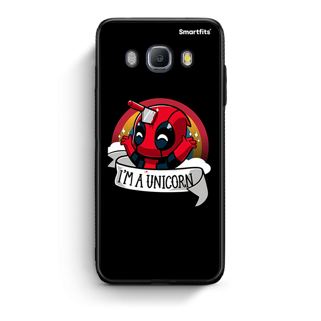 Samsung J7 2016 Unicorn Deadpool θήκη από τη Smartfits με σχέδιο στο πίσω μέρος και μαύρο περίβλημα | Smartphone case with colorful back and black bezels by Smartfits